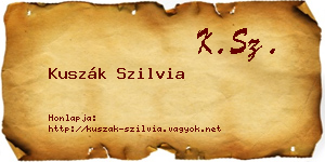 Kuszák Szilvia névjegykártya