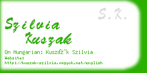 szilvia kuszak business card